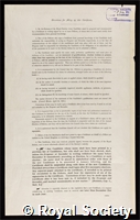 Raper, Henry Stanley: certificate of election to the Royal Society