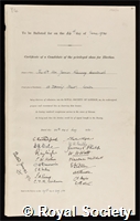 MacDonald, James Ramsay: certificate of election to the Royal Society