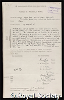 Trotter, Wilfred Batten Lewis: certificate of election to the Royal Society
