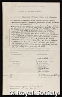 Black, Davidson: certificate of election to the Royal Society