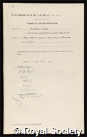 Lusk, Graham: certificate of election to the Royal Society