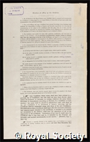 Gough, Herbert John: certificate of election to the Royal Society