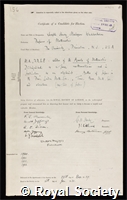 Wedderburn, Joseph Henry Maclagan: certificate of election to the Royal Society