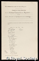 Bjerknes, Vilhelm Friman Koren: certificate of election to the Royal Society