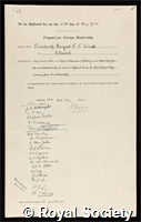 Went, Friedrich August Ferdinand Christian: certificate of election to the Royal Society