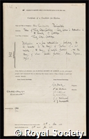 Besicovitch, Abram Samoilovitch: certificate of election to the Royal Society