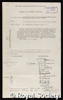 Hinton, Martin Alister Campbell: certificate of election to the Royal Society