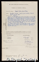Michell, Anthony George Maldon: certificate of election to the Royal Society