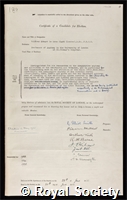 Gros Clark, Sir Wilfrid Edward le: certificate of election to the Royal Society