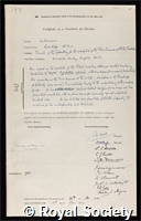 Salaman, Redcliffe Nathan: certificate of election to the Royal Society