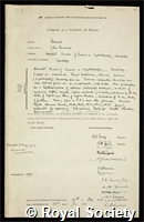 Bernal, John Desmond: certificate of election to the Royal Society