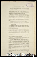 Bernal, John Desmond: certificate of election to the Royal Society