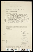 Drury, Sir Alan Nigel: certificate of election to the Royal Society
