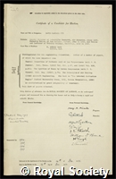 Pye, Sir David Randall: certificate of election to the Royal Society