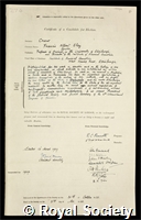 Crew, Francis Albert Eley: certificate of election to the Royal Society