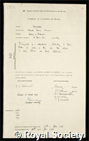 Newman, Maxwell Herman Alexander: certificate of election to the Royal Society