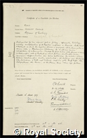 Read, Herbert Harold: certificate of election to the Royal Society