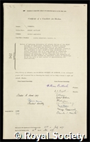 Turnbull, Hubert Maitland: certificate of election to the Royal Society