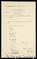 Freundlich, Herbert Max Finlay: certificate of election to the Royal Society