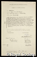 Bulman, Oliver Meredith Boone: certificate of election to the Royal Society