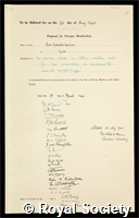 Harrison, Ross Granville: certificate of election to the Royal Society