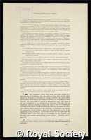 Benson, William Noel: certificate of election to the Royal Society