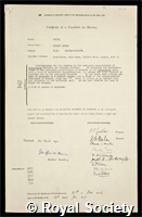 White, Philip Bruce: certificate of election to the Royal Society