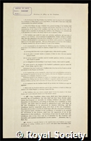 Hindle, Edward: certificate of election to the Royal Society