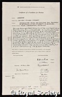 Greaves, William Michael Herbert: certificate of election to the Royal Society