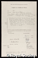 Kon, George Armand Robert: certificate of election to the Royal Society