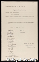 Goldschmidt, Victor Moritz: certificate of election to the Royal Society