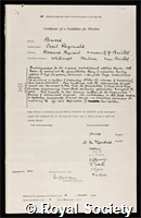 Burch, Cecil Reginald: certificate of election to the Royal Society