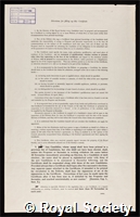 Tiegs, Oscar Werner: certificate of election to the Royal Society