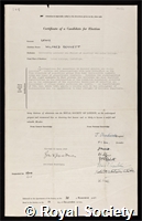 Lewis, Wilfrid Bennett: certificate of election to the Royal Society