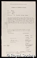 Lonsdale, Dame Kathleen Yardley: certificate of election to the Royal Society