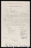 Gibb, Sir Claude Dixon: certificate of election to the Royal Society