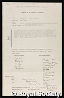 Guggenheim, Edward Armand: certificate of election to the Royal Society