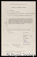 Penney, William George, Baron Penney of East Hendred: certificate of election to the Royal Society