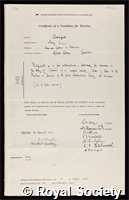Cartwright, Dame Mary Lucy: certificate of election to the Royal Society