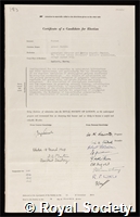 Farmer, Ernest Harold: certificate of election to the Royal Society