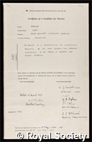 Mahler, Kurt: certificate of election to the Royal Society