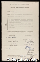 Steacie, Edgar William Richard: certificate of election to the Royal Society