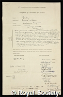 Bailey, Richard William: certificate of election to the Royal Society