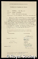 McNeill, Sir James McFadyen: certificate of election to the Royal Society