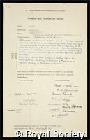 Marston, Hedley Ralph: certificate of election to the Royal Society