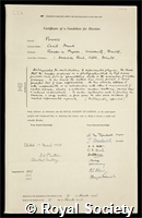 Powell, Cecil Frank: certificate of election to the Royal Society