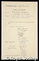 Bridgman, Percy Williams: certificate of election to the Royal Society
