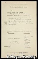Coxeter, Harold Scott MacDonald: certificate of election to the Royal Society