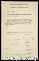 Morton, Richard Alan - Certificate of election as Fellow of the Royal Society: certificate of election to the Royal Society