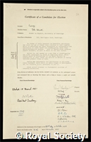 Ratcliffe, John Ashworth: certificate of election to the Royal Society